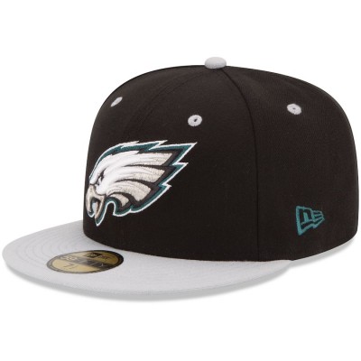 Mens Philadelphia Eagles New Era Black/Gray Two-Toned 59FIFTY Fitted Hat 1933678